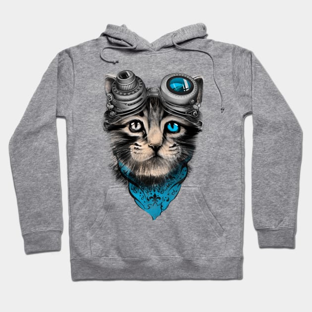 steampunk cat Hoodie by kidzgn